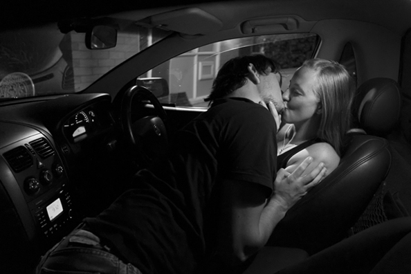 Young lovers in a parked car - South Australia